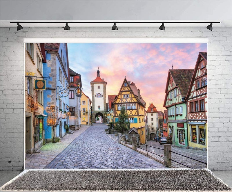 EOA 7(W) x5(H) FT Oktoberfest Bavarian Party Photograph Background German Town Street Backdrop Party Banner Studio Props - Image 3